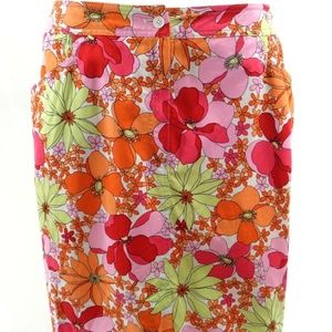 Talbots  Skirt Petite 16P Floral Straight Tropical